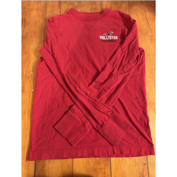 Y2K VTG 2000s Mens Hollister Long Sleeve Size Medium Red - Picture 5 of 7